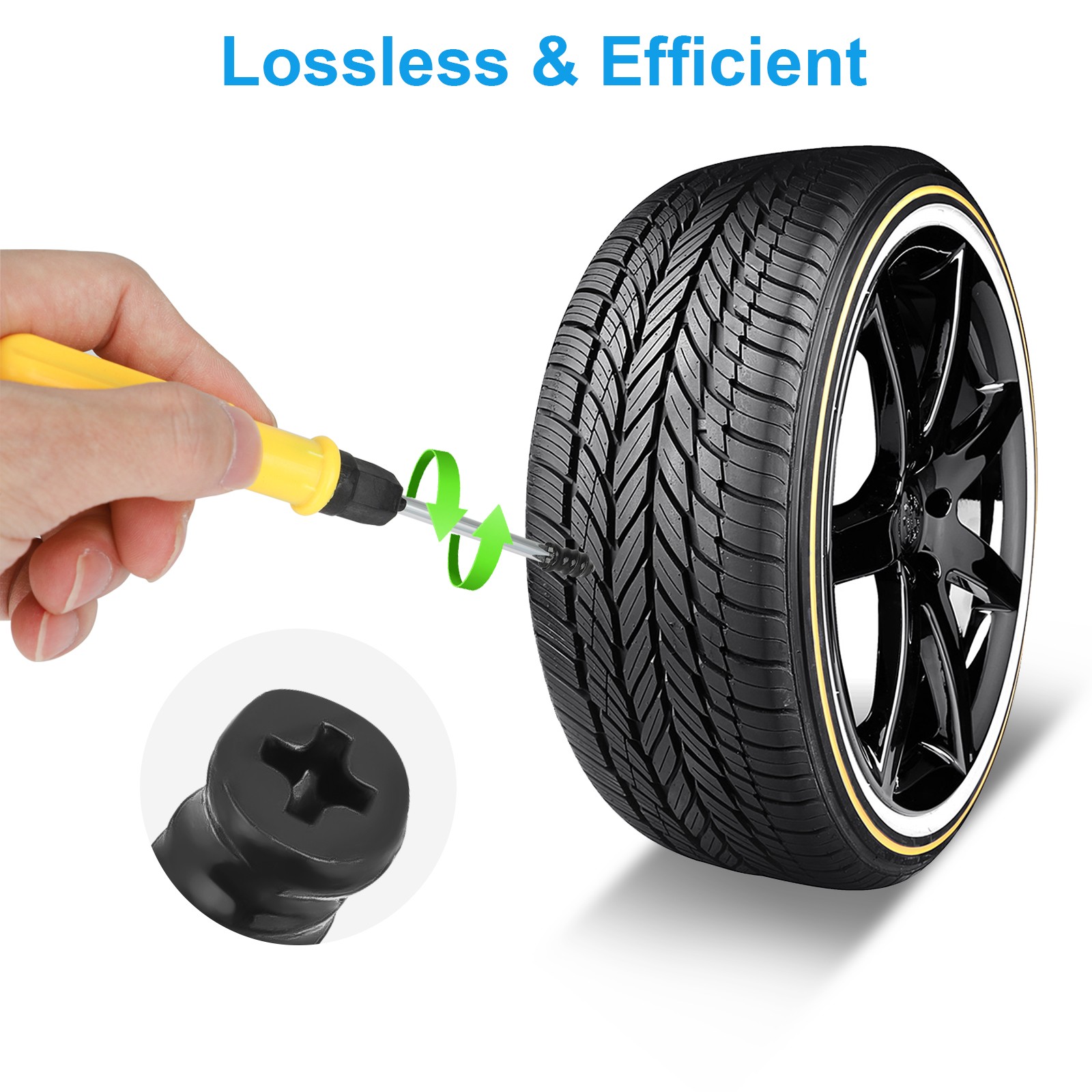 100Pcs Tire Repair Rubber Nails Tyre Puncture Repair Screws Kit with Screwdriver
