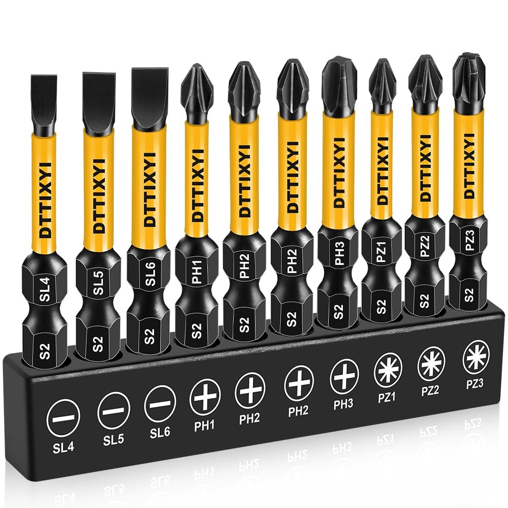 Magnetic 2″ Phillips Pozidriv Slotted Screwdriver Bits Set 10PCS