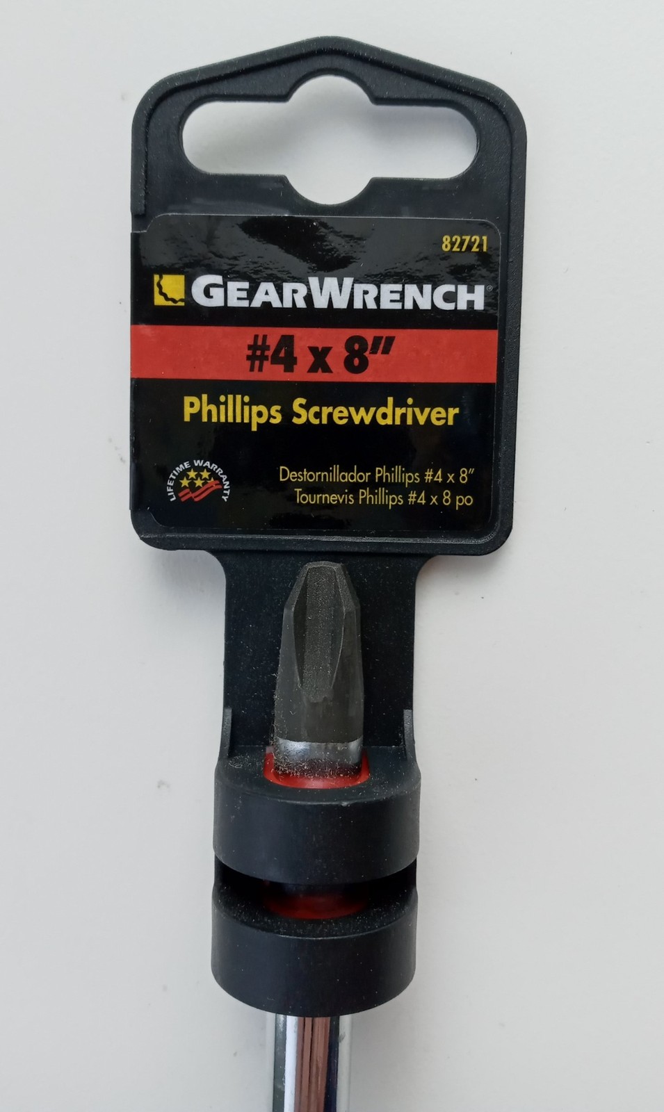 GearWrench 82721 #4 x 8″ Phillips Screwdriver with Round Shank Magnetic Tip