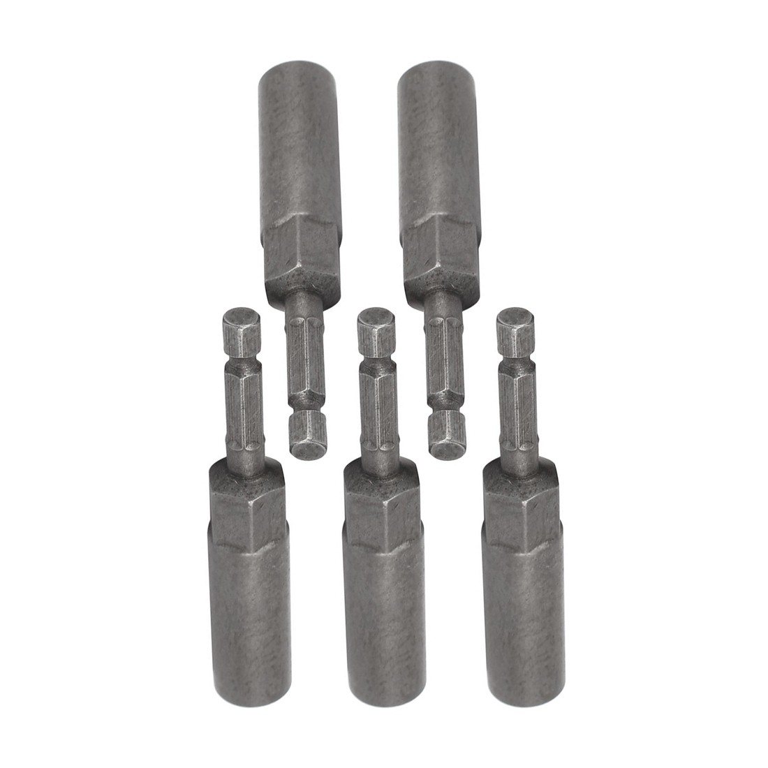 5 Pcs 81mm Length 1/4″ Hexagonal Deep Socket Nut Gray