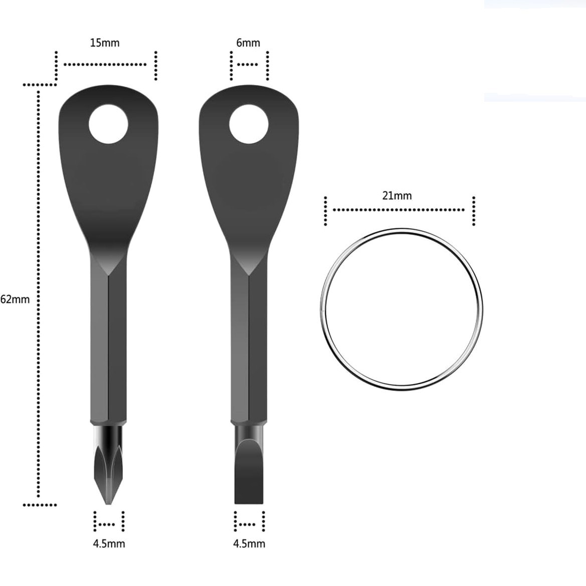 Compact Screwdriver Keychain – Stylish Black Mini Repair Tool for Everyday Use