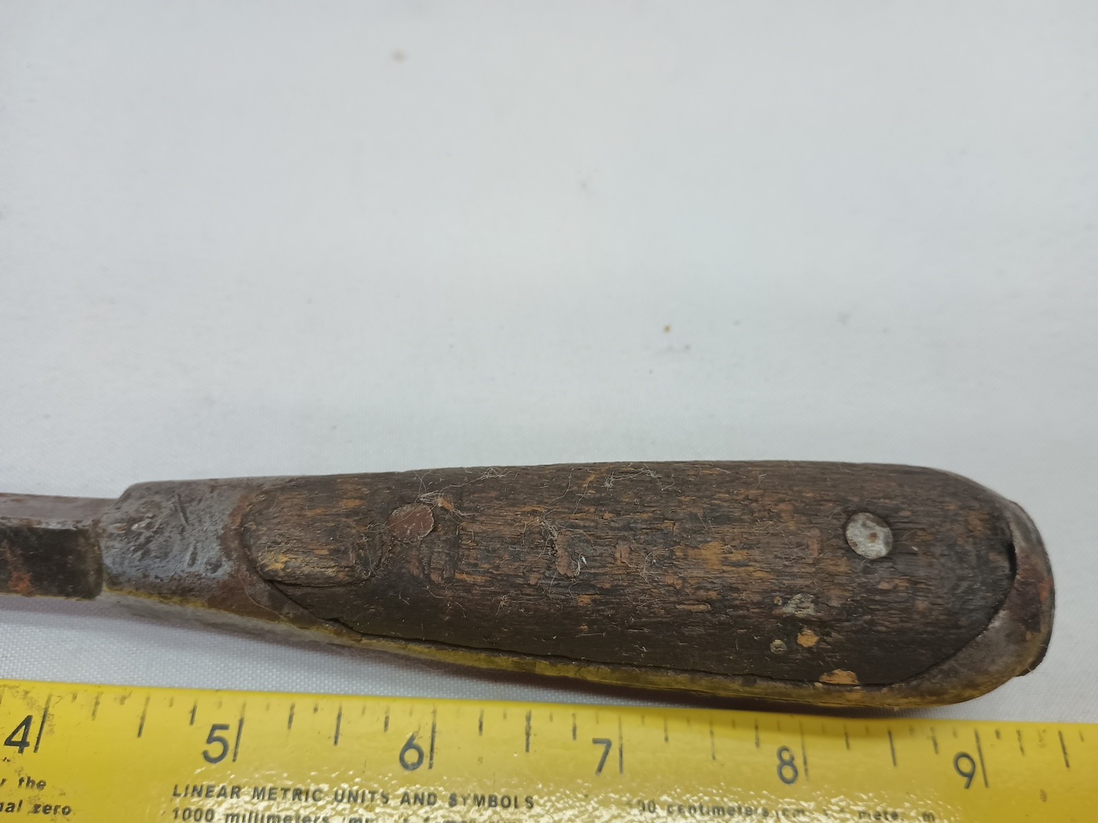Vintage Homemade Wooden Handle Tip Flathead Screwdriver