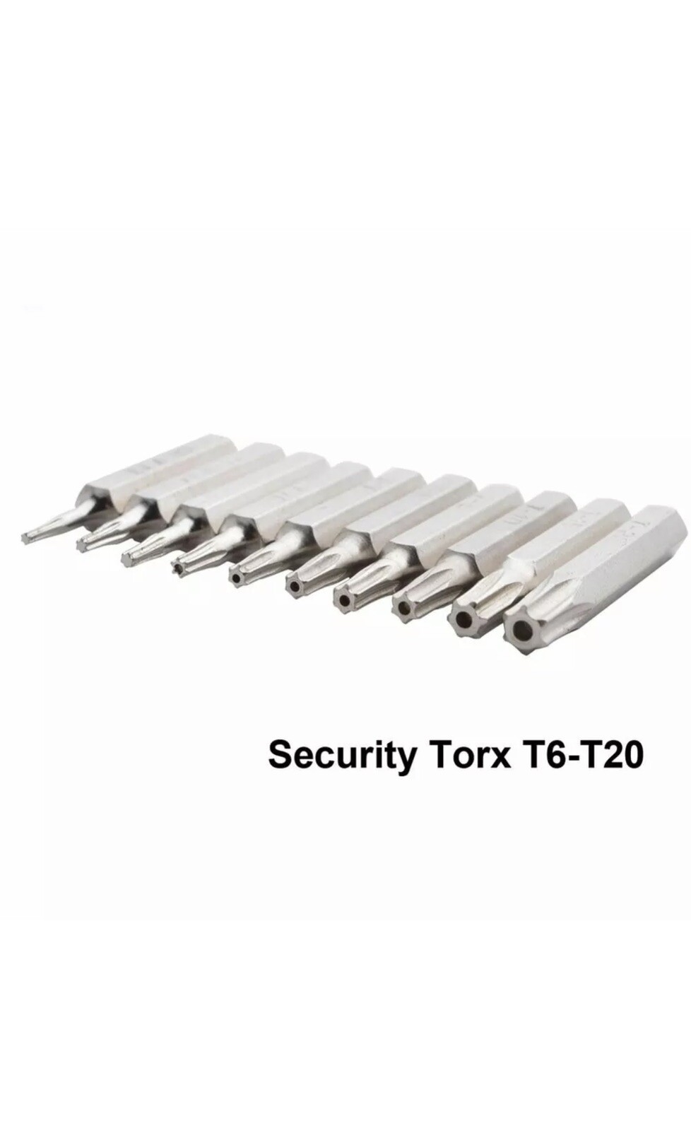 10Pcs Torx Bit Driver Set CR-V Security Torx T3 T4 T5 T6 T7 T8 TR9 T10 T15H T20