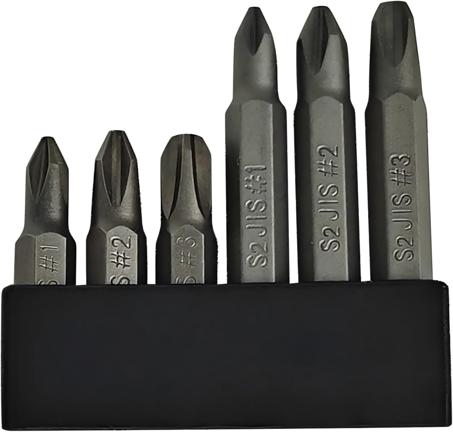 6Pcs JIS Impact Screwdriver Bit Set With Magnetic Tip S2 Alloy 1/4 Hex Shank