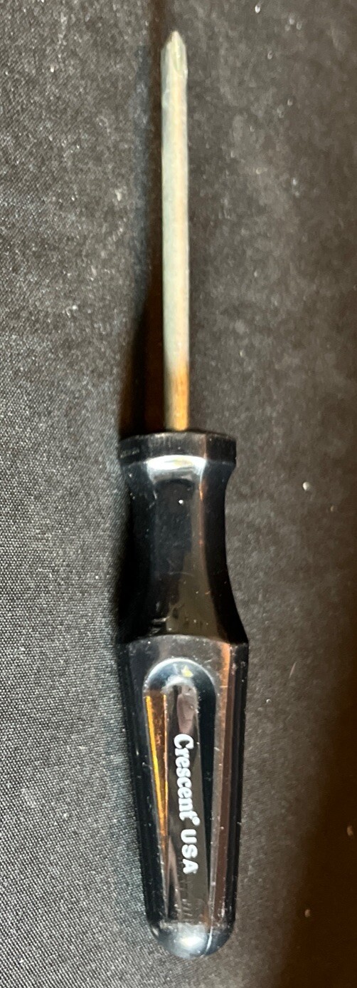 Vintage Crescent Phillips #1 Screwdriver Made in USA Black Great Condition