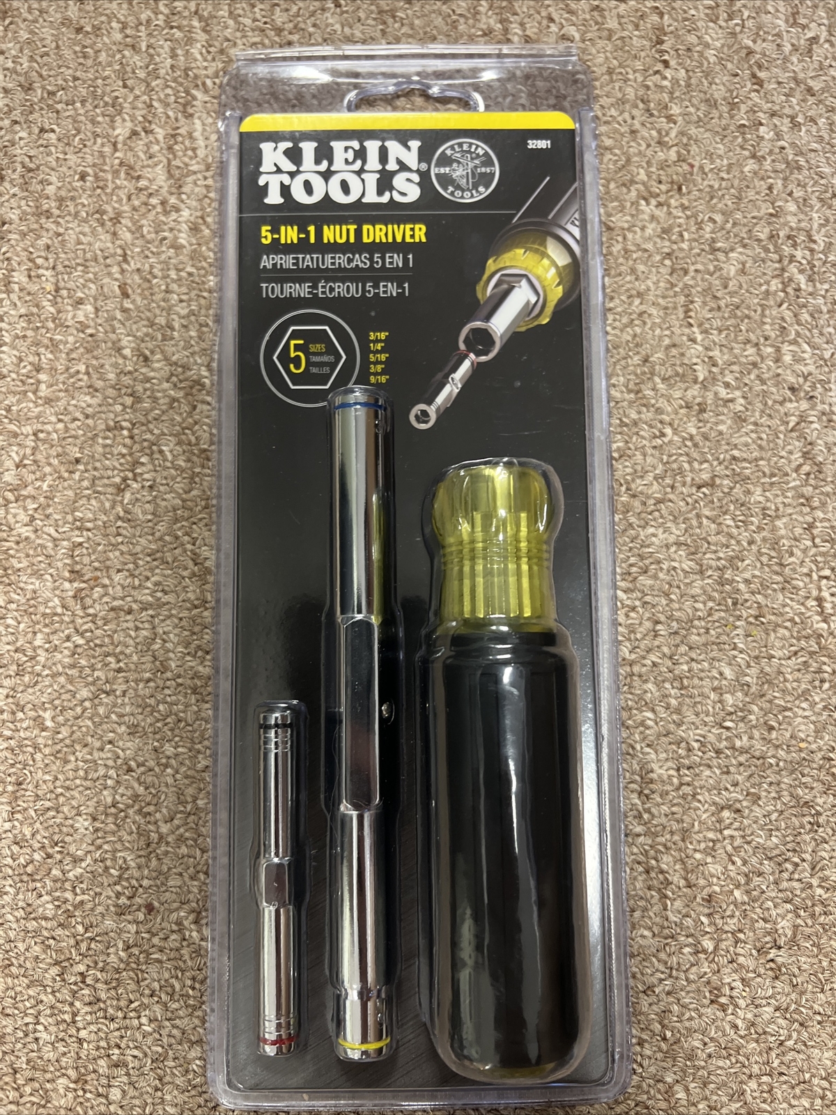 Klein Tools 32801 5-In-1 Multi-Bit Screwdriver / Nut Driver, Heavy Duty