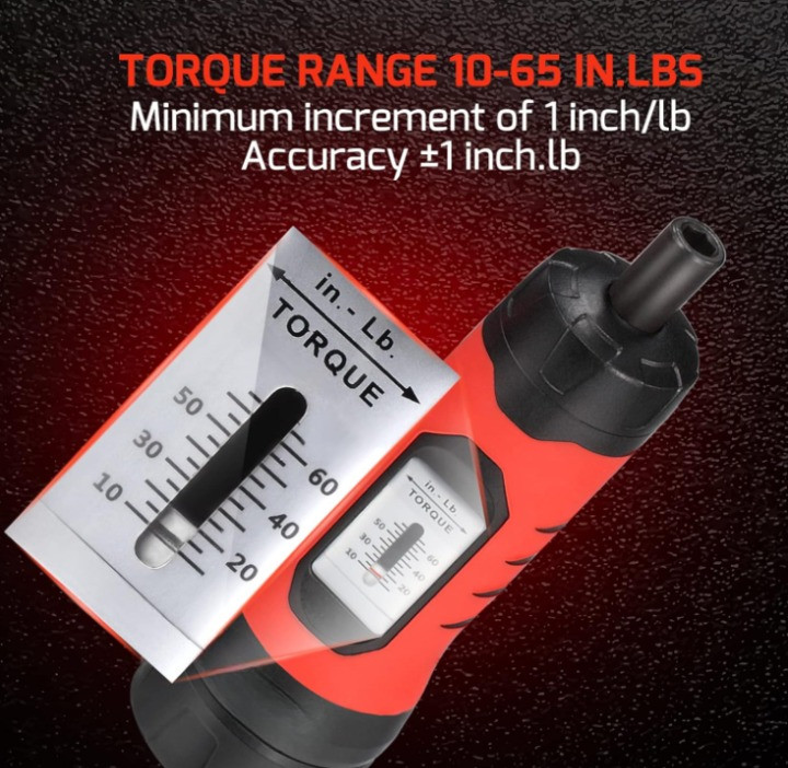 Destornillador Dinamométrico 10-65 in-lb con 29 Puntas, Adaptador 1/4″, Nuevo