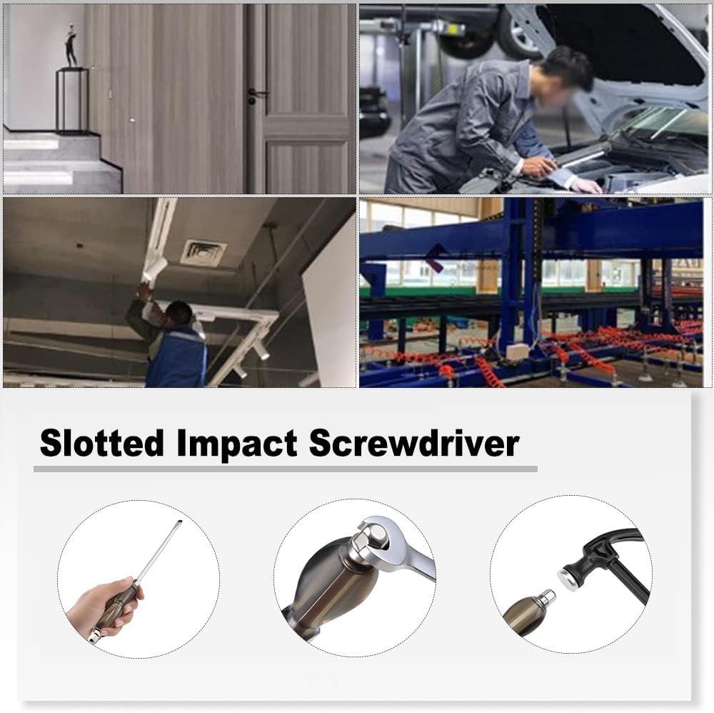 Heavy-Duty 12-Inch Slotted Impact Screwdriver for Demolition & General Repairs