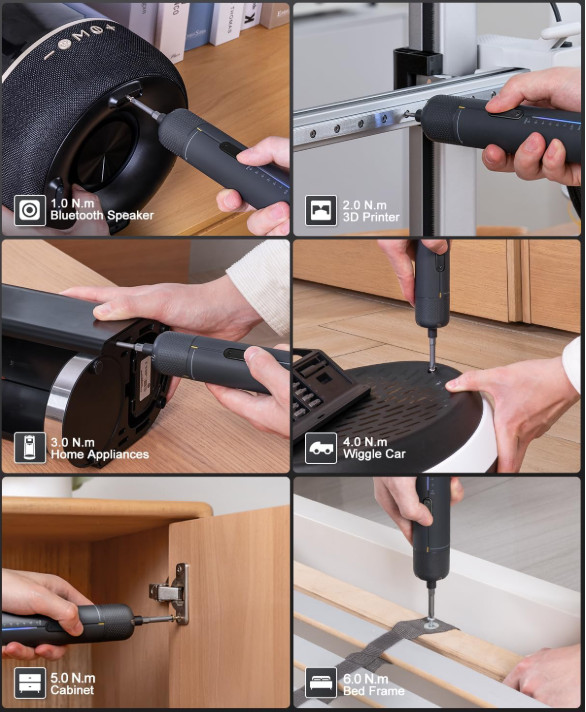 S2 Pro Electric Screwdriver Set Cordless 7 Torque 20 Bits w/ 90° Adapter