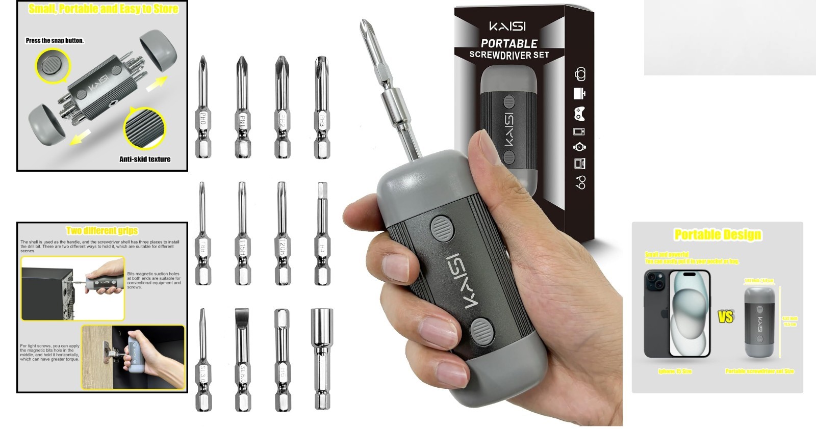 Durable 12-in-1 Screwdriver – Portable Multi-Bit Tool for Everyday Repair Needs