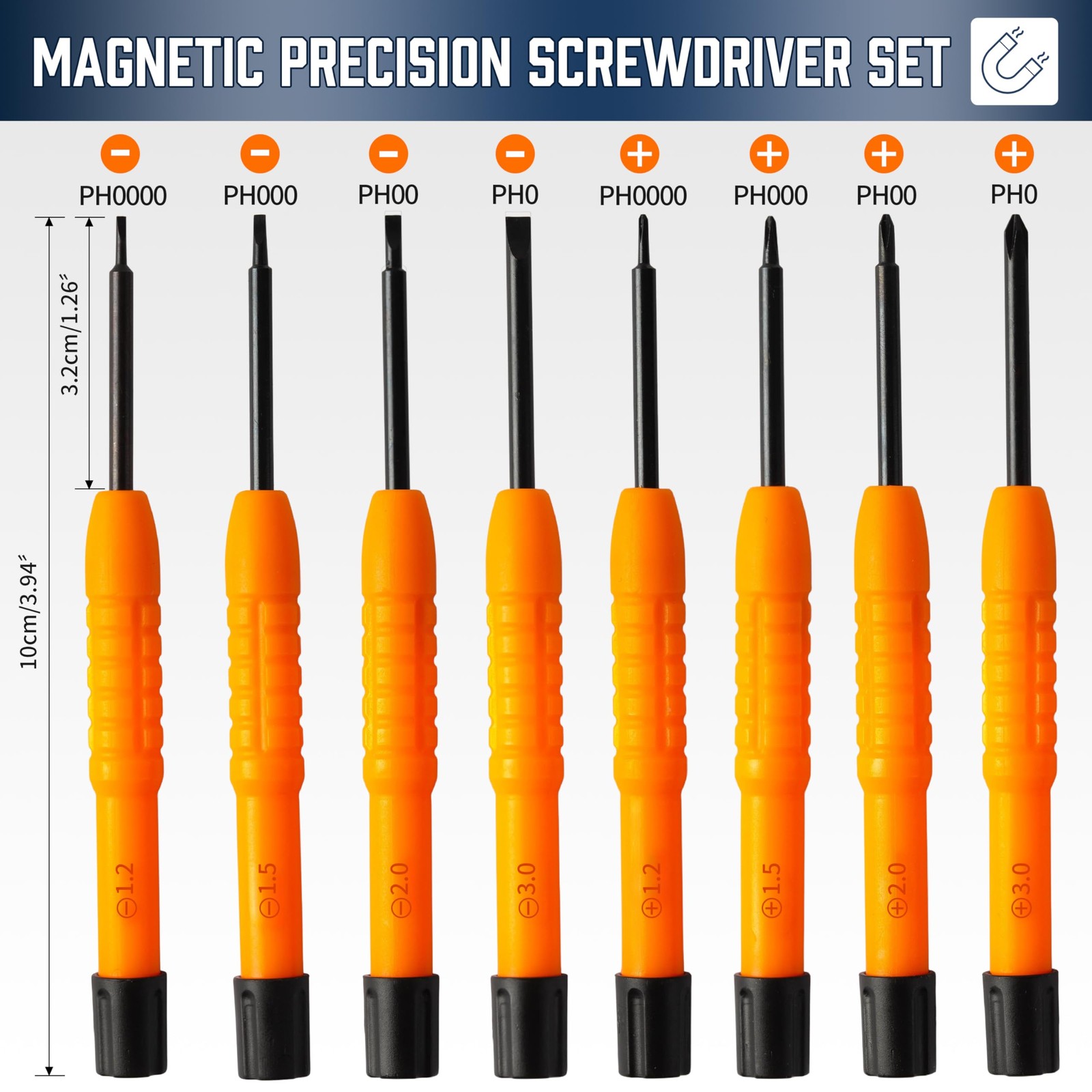 Precision Screwdriver Set with Magnetic Tips, 8-in-1 Multi-Function Blue