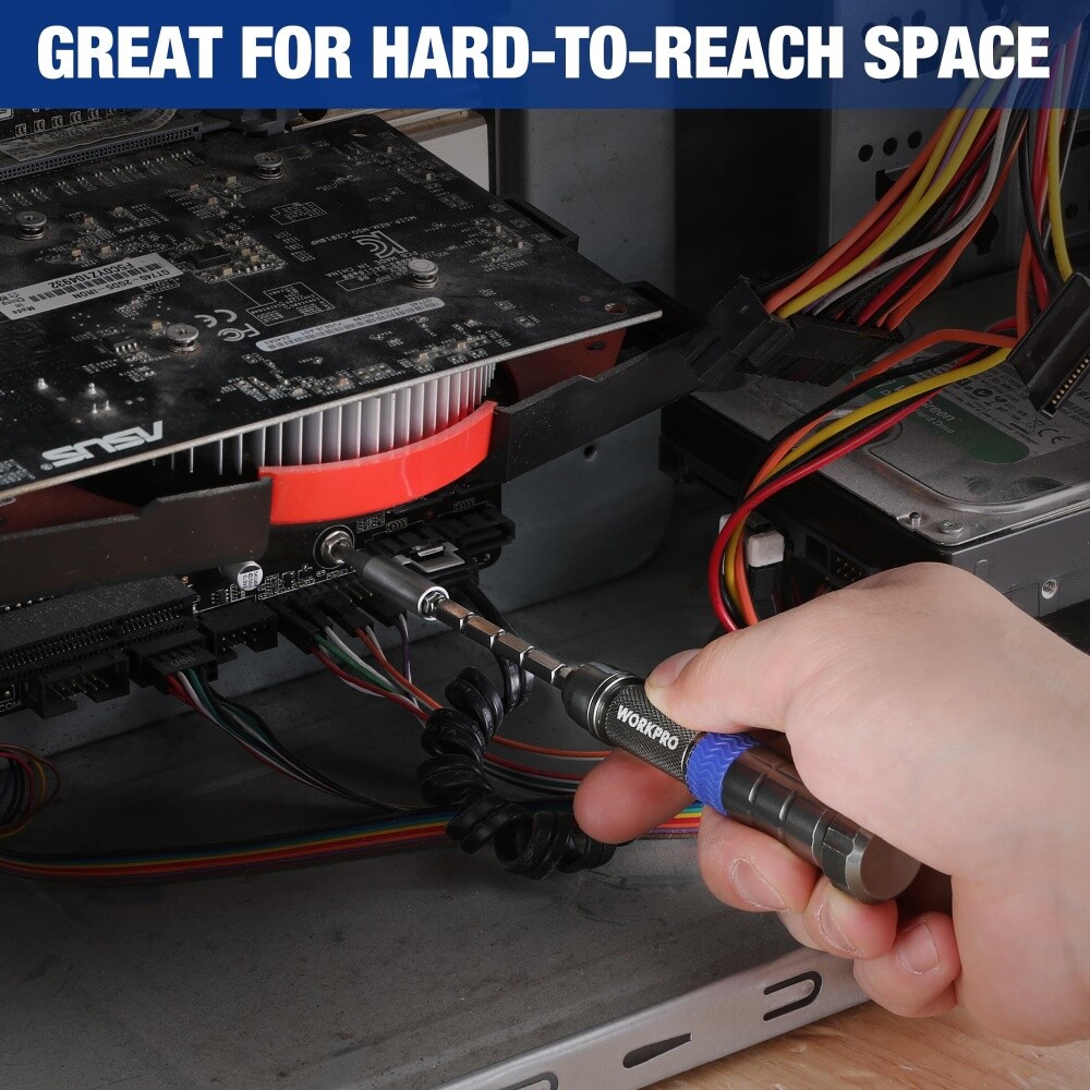 WORKPRO 24 in 1 Magnetic Screwdriver Set w/Extendable Pole Mini Repair Tool Kits