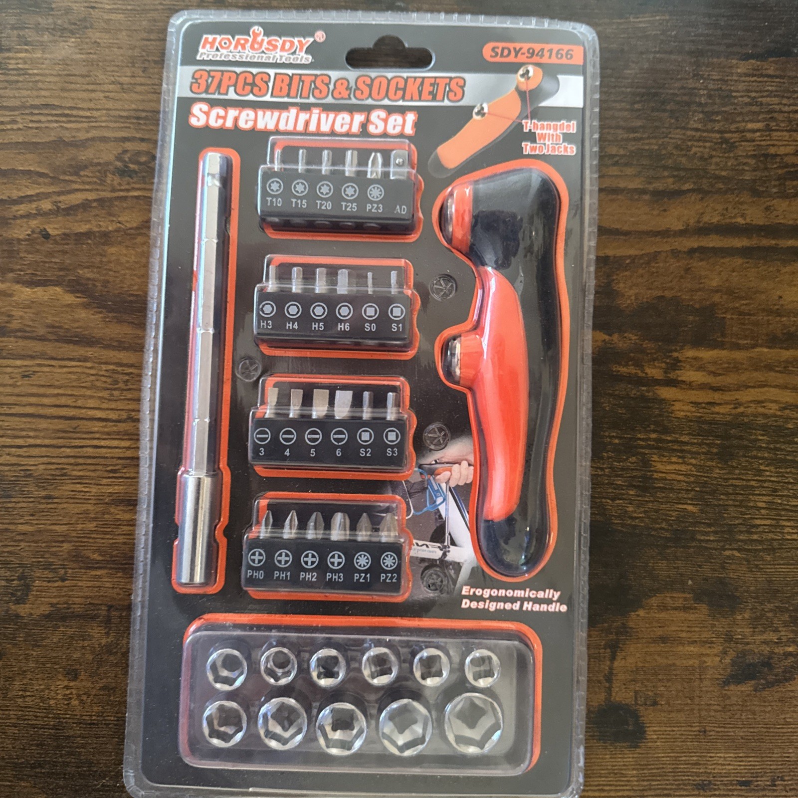 HORUSDY PROFESSIONAL TOOLS 1 Screwdriver & 1 Extension 25 Bits 11 Socket 37 Set