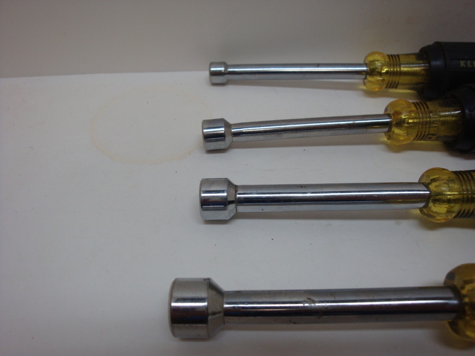 4 Klein Tools 630 Nut Drivers 1/4, 5/16, 3/8, 7/16 SAE 6 Point Made In USA