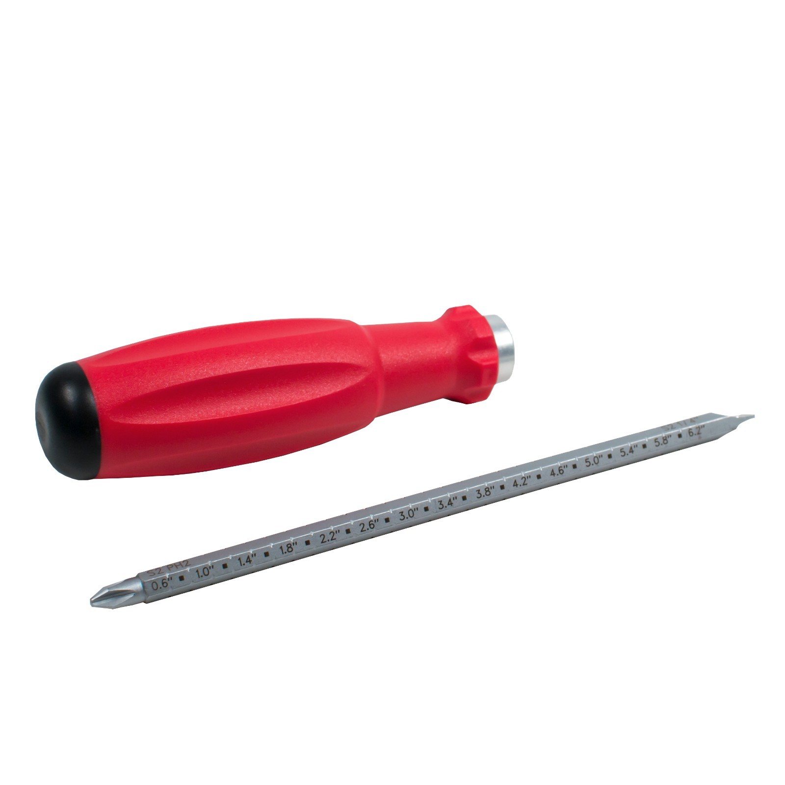 Phillips and Slotted Extendable Screwdriver with Measurement Gauge