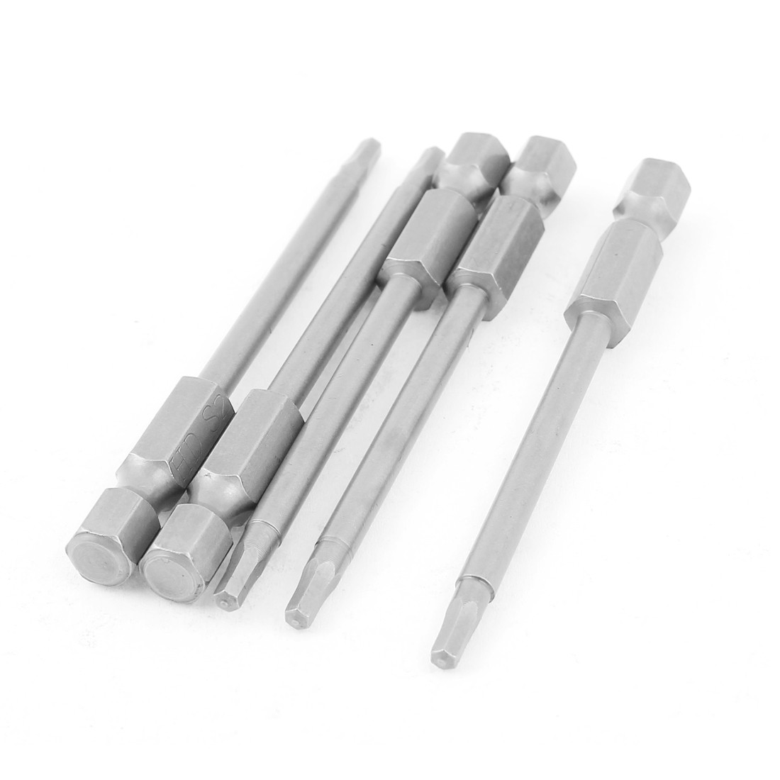 5pcs 1/4″ Hex Shank 2.5mm Hexagon Head Magnetic Screwdriver Bits 75mm Length