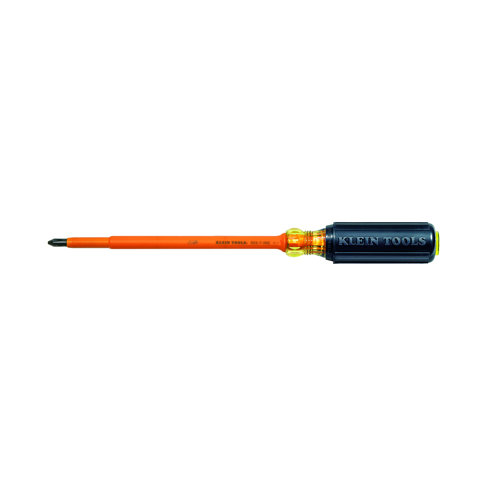 Klein Tools 6037INS Steel Insulated Screwdriver w/ 7″ Shank and #2 Standard Tip