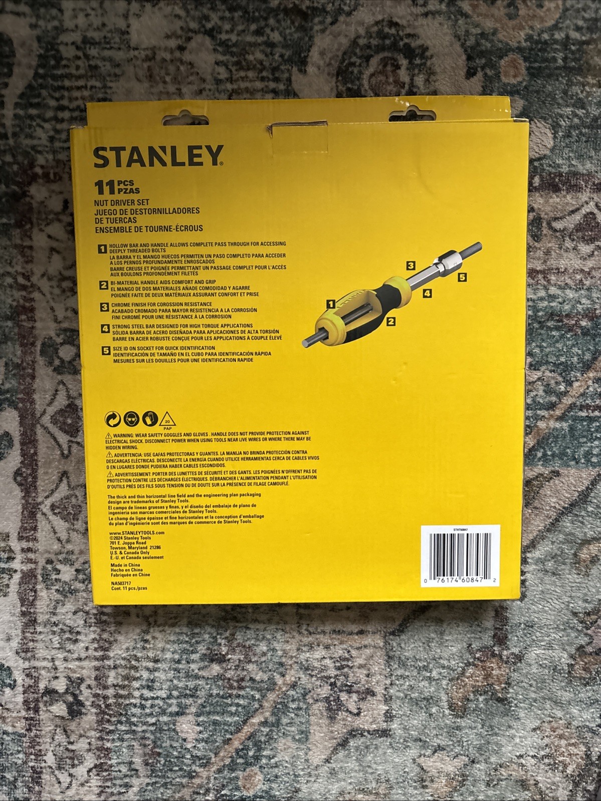 Stanley SAE 11 Piece Nut Driver Complete Set STHT60847 Tools Hardware New In Box