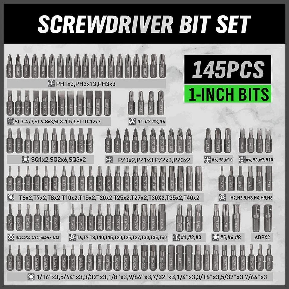SWANLAKE 232-Piece Ultimate Screwdriver Bit Set, Cr-V Impact Driver Bit Set, Inc