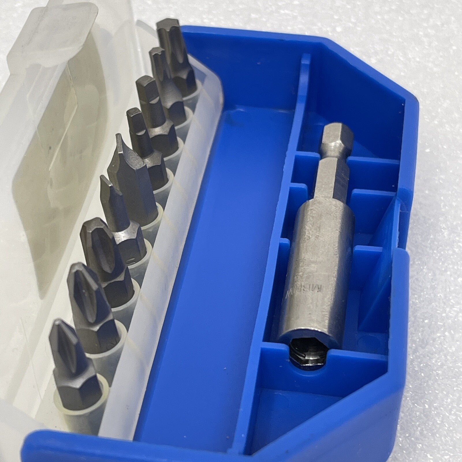(10) Piece Qualtool 2001 Pocket Driver Bit Set 1/4, Slotted, Phillips, Star, USA