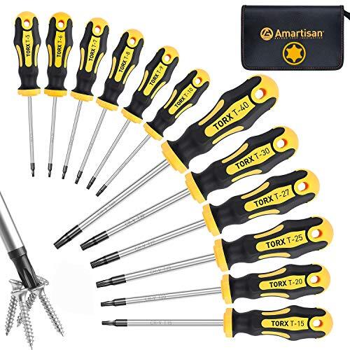 Amartisan 12-Piece Magnetic Torx Screwdrivers Set Magnetic Torx Driver Star Scr