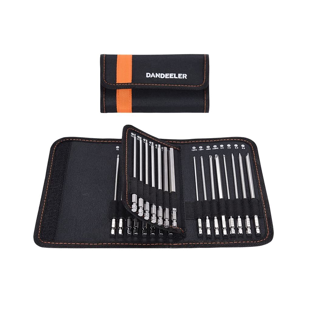 Dandeeler 30 Piece 6 Extra Long Security Bit Set Torx Hex Slotted Phillips Sq…