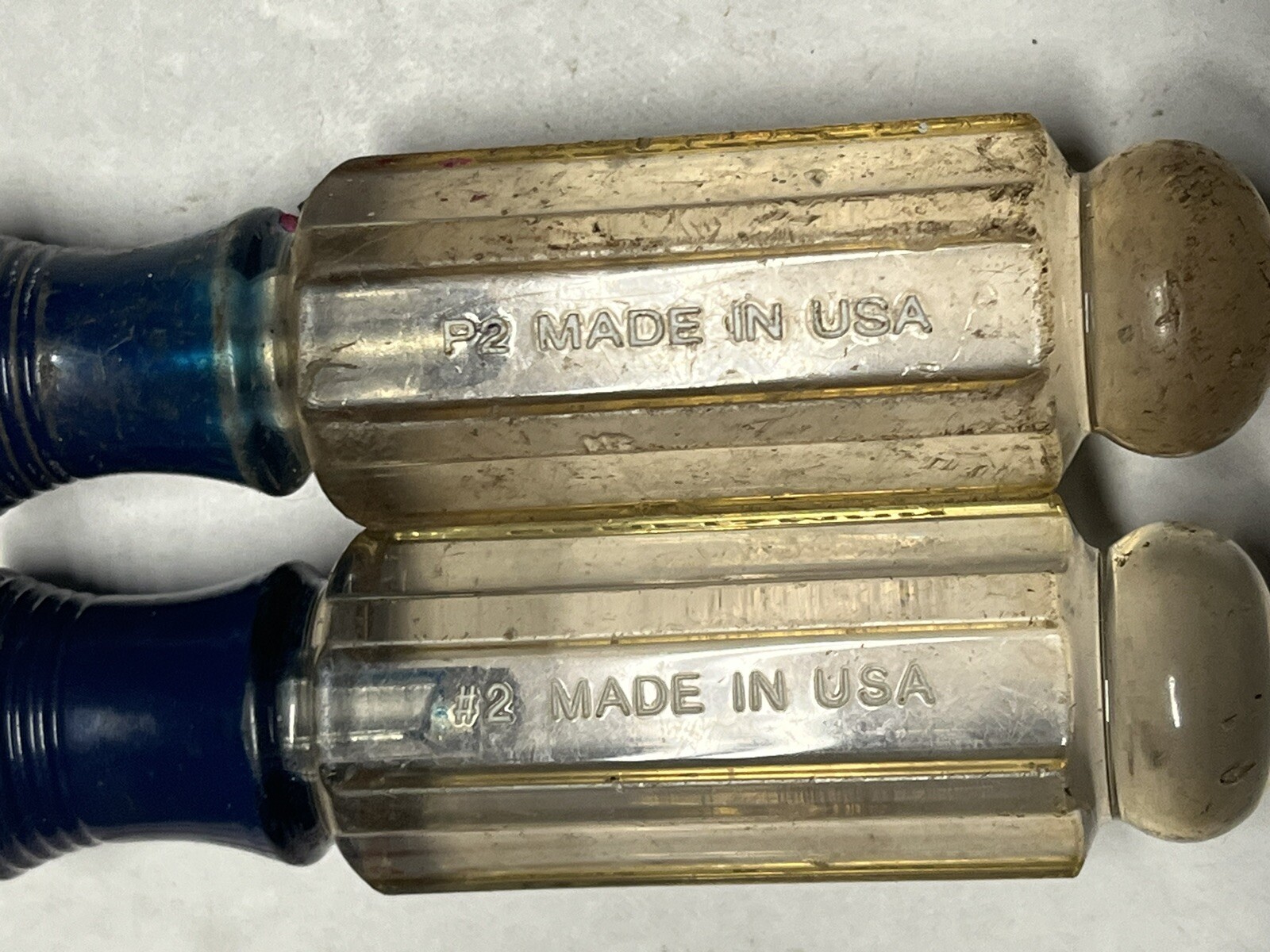(2) Craftsman #2 P2 Phillips Screwdriver 41296 X WF Clear Ball End USA
