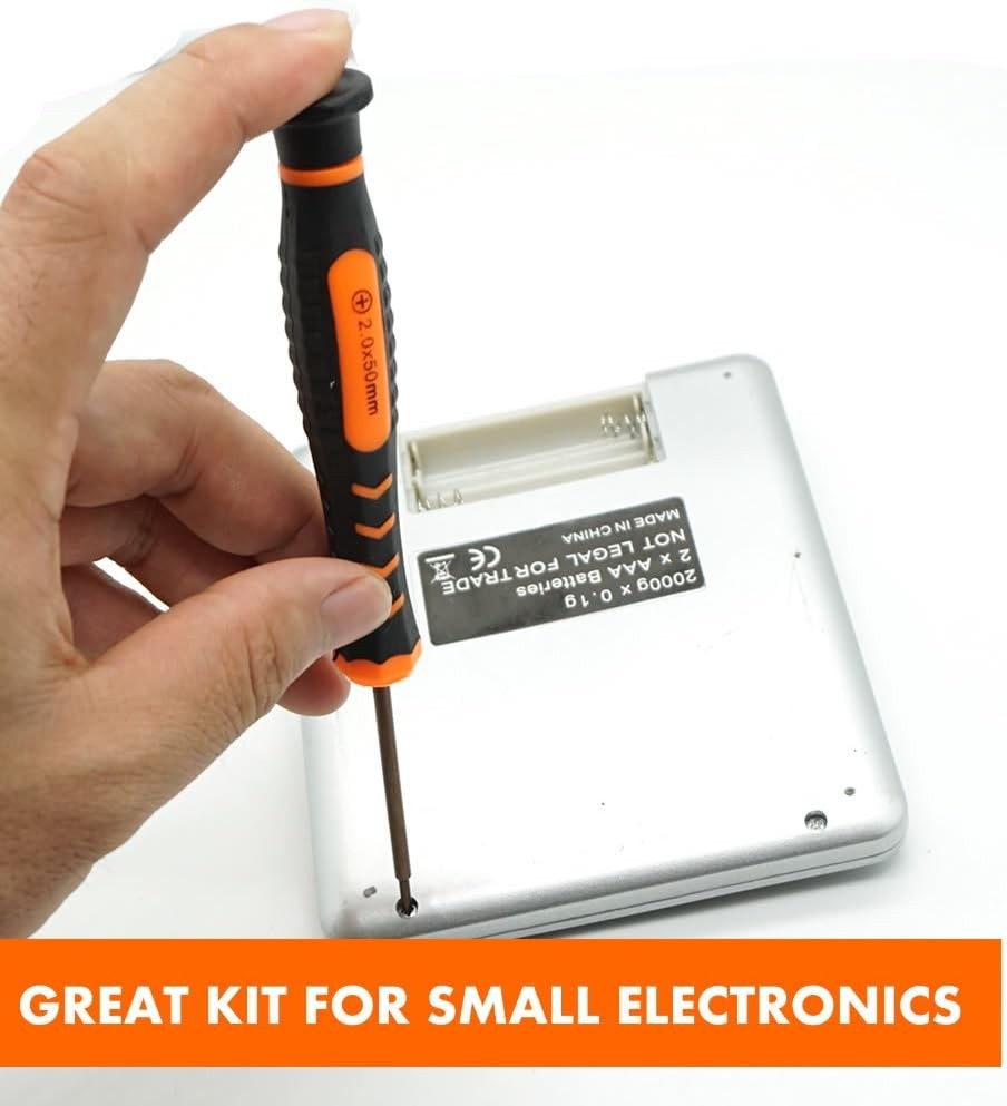 Small Phillips Screwdriver Set,TECKMAN 5 Piece Repair Tools Kit Black, Orange