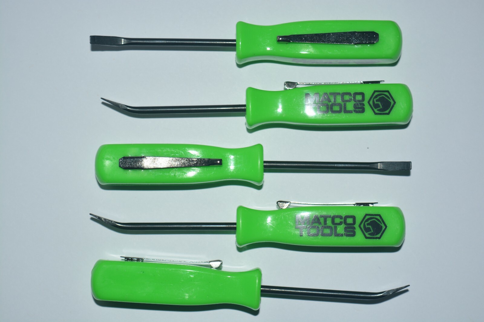 Matco tools promotional mini pocket clip pry bar green handle small new tool 5pc