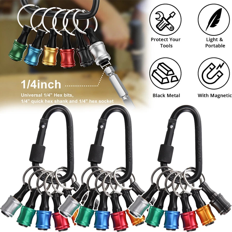 1/4″ Hex Shank Quick Release Keychain Screwdriver Drill Bit Holder Bit Set 28PCS