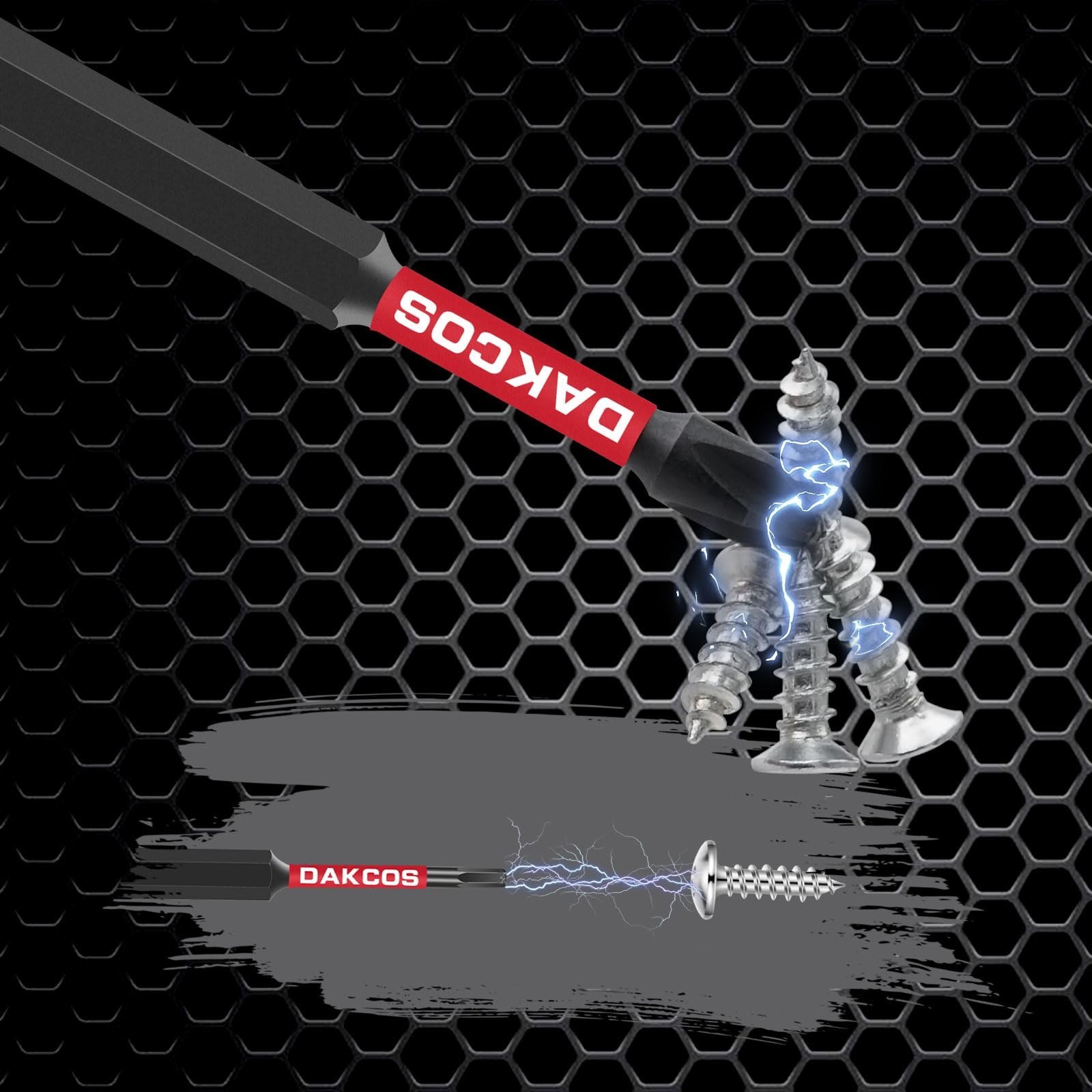 DAKCOS Allen Key Drill Bit Set, H1.5-H10, 9PC 1/4 Inch Hex Shank Hex Bit Set