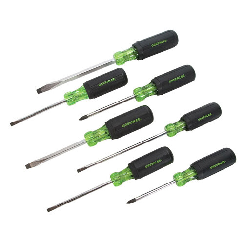 Greenlee 0153-02C 7-Piece Heavy Duty Screwdriver Set, Black Phosphate Tip