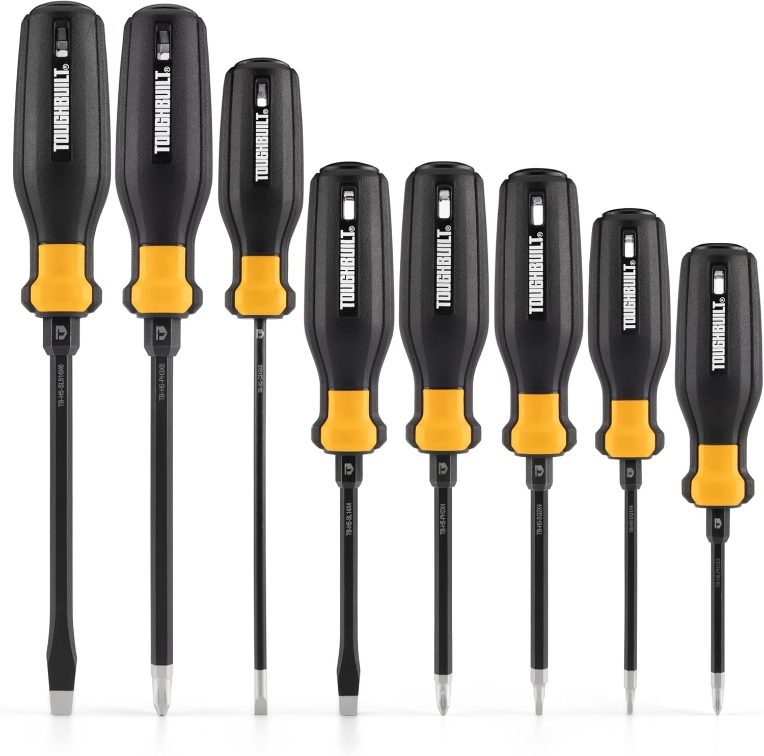 ToughBuilt – 8-Piece Screwdriver Set, Heavy-Duty Magnetic Tip Screwdrivers