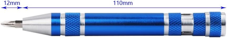 (2qty ) 8 in 1 Pocket Pen Driver with Phillps Flat Torx Bits – Blue
