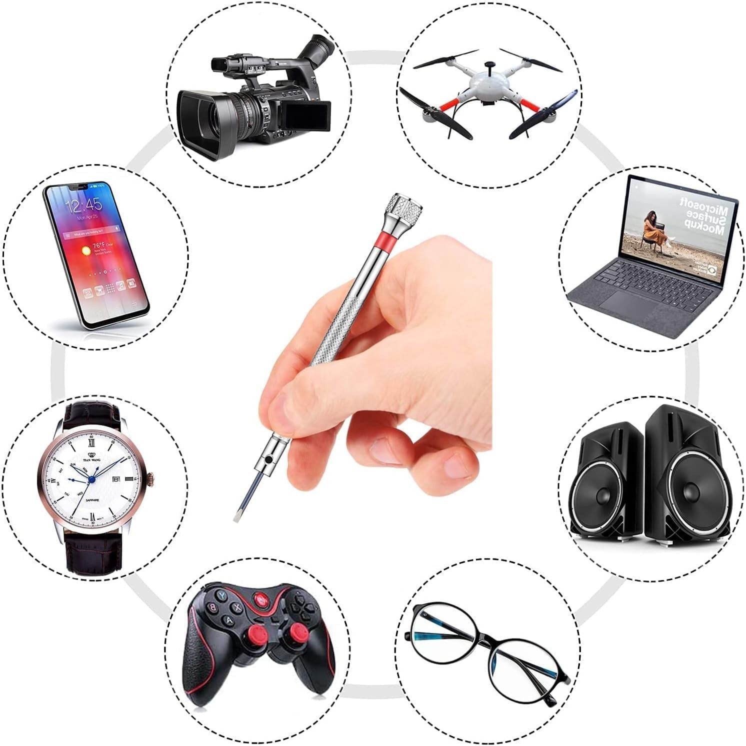13PCS Professional Watch Screwdriver Set, Micro Precision Glasses Repair