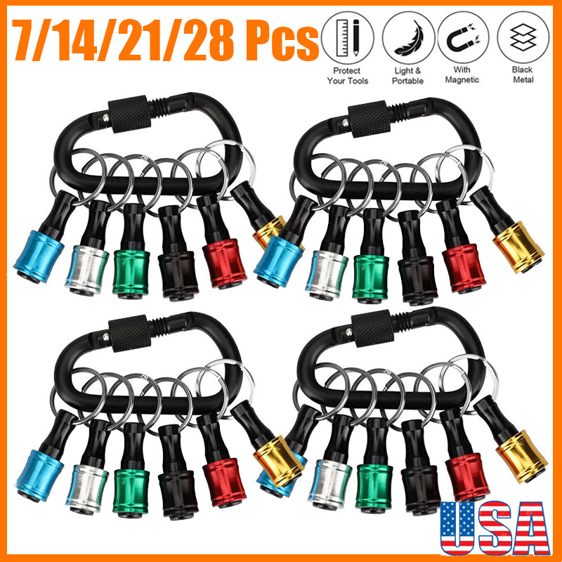 1/4″ Hex ShankQuick Release Keychain Screwdriver Drill Bit Holder Bits Set LOT