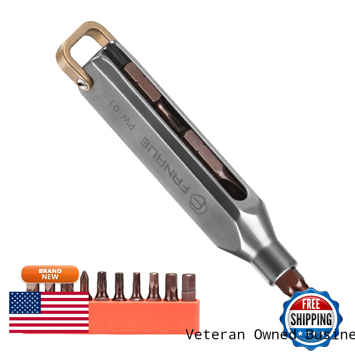 Fanaue Titanium Small Edc Multi Bit Pocket Screwdriver Professional Grade