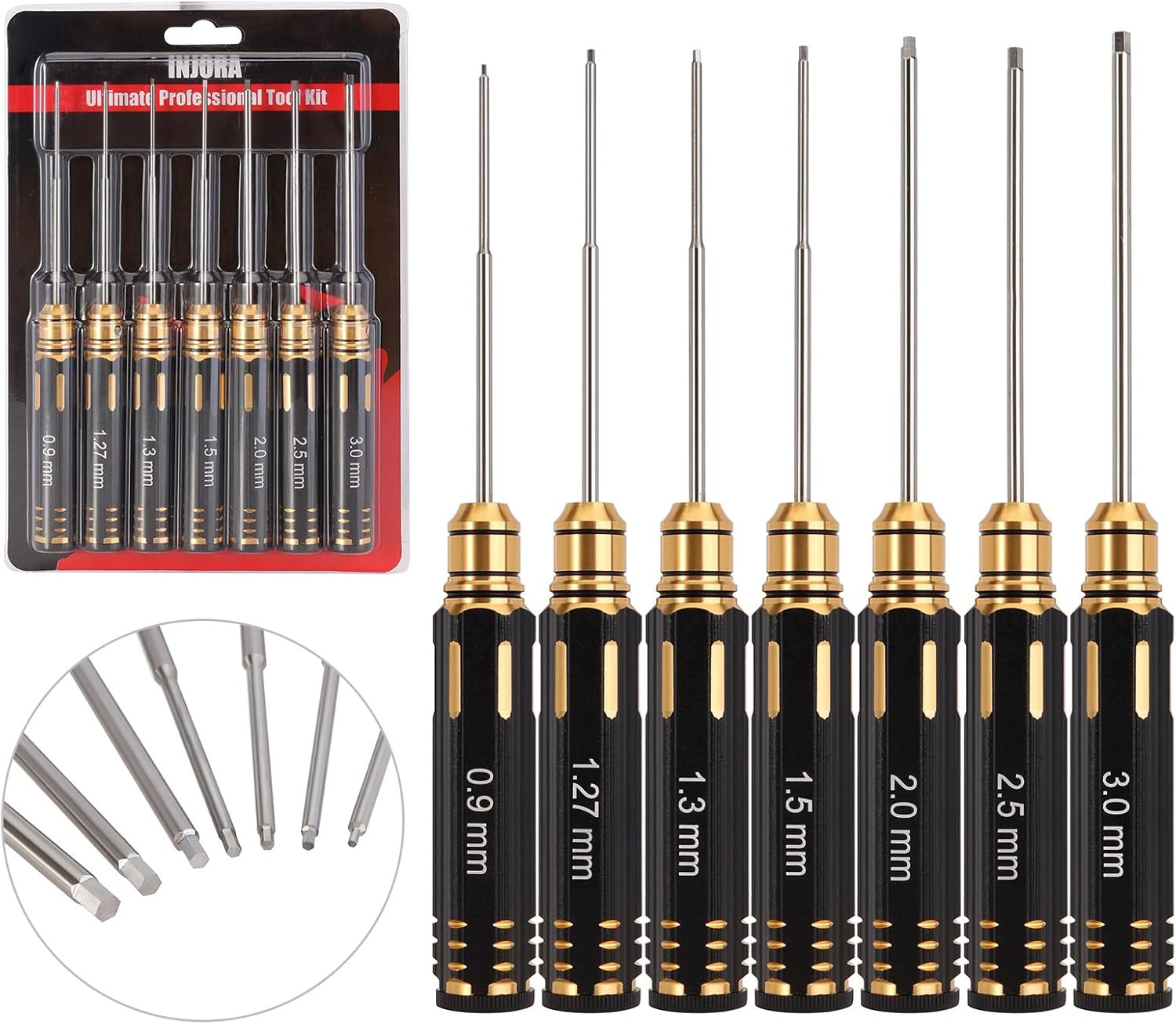 7PCS 0.9 1.27 1.3 1.5 2.0 2.5 3.0Mm Steel Hex Screwdriver RC Tool