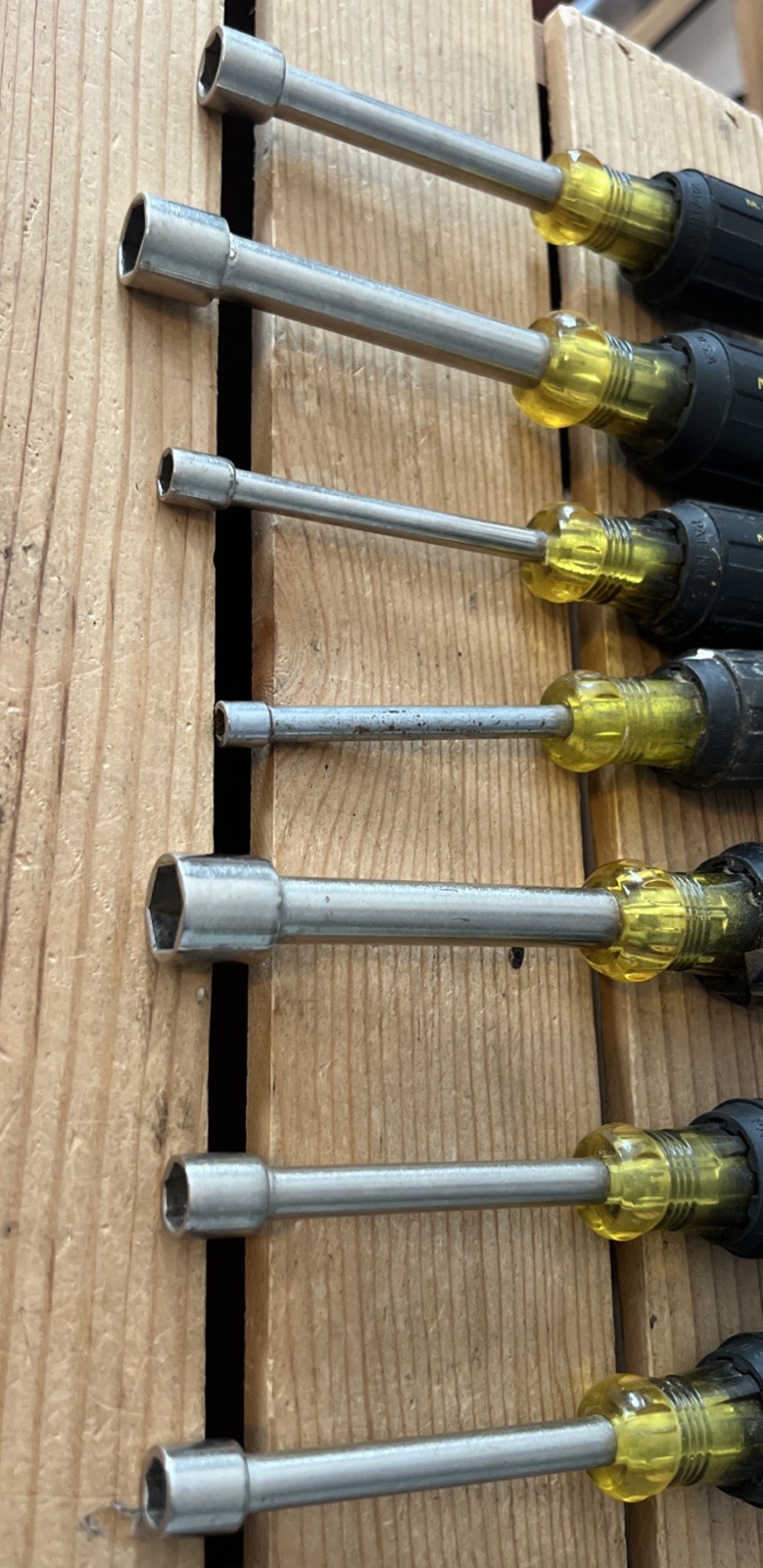Klein Nut Driver Set 7 Pieces 630 5/16 11/32 1/2 3/16 1/4 7/16 3/8