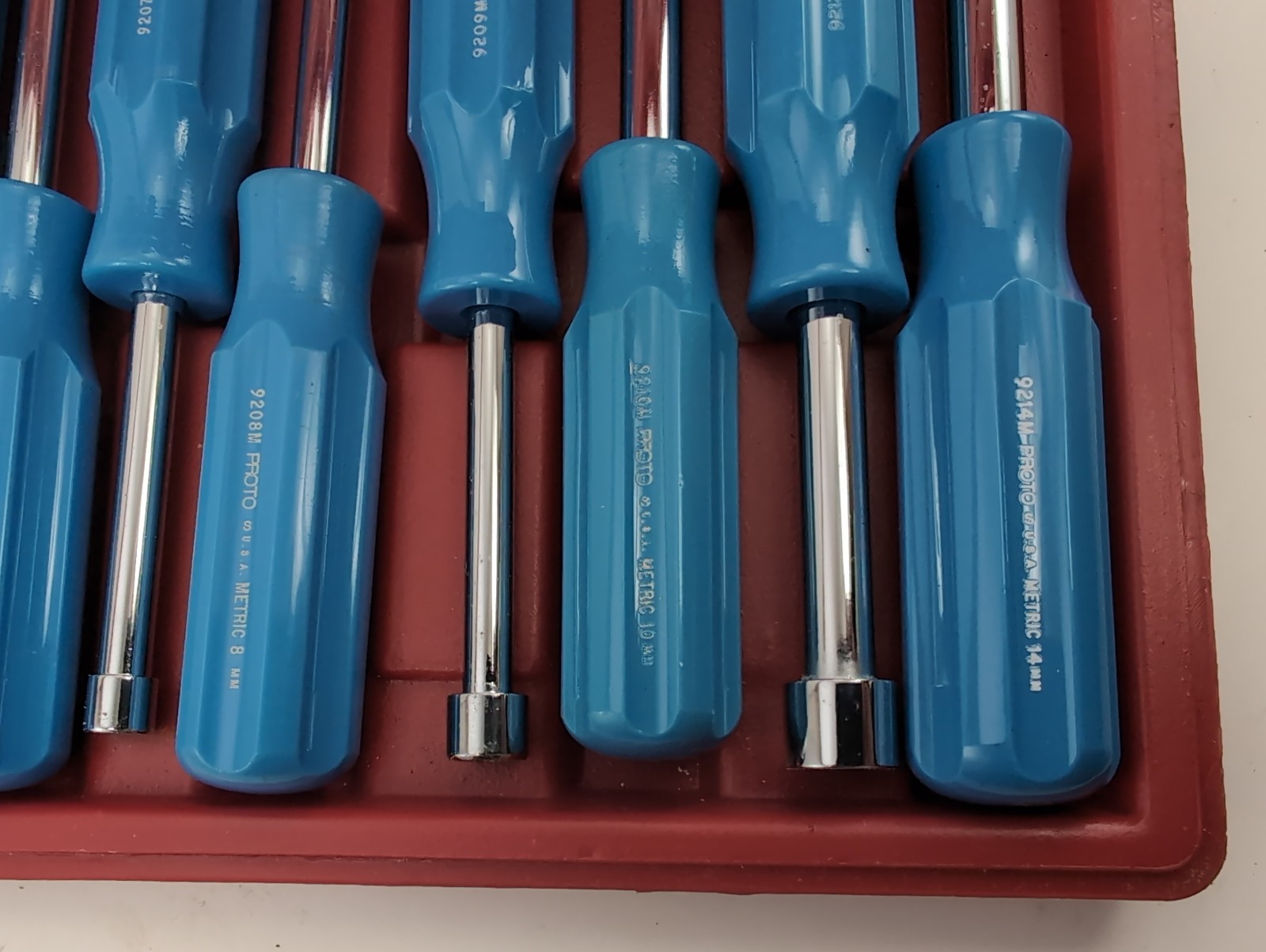 PROTO 11pc Solid Round Shank Nut Driver Set w/Case 4mm-14mm