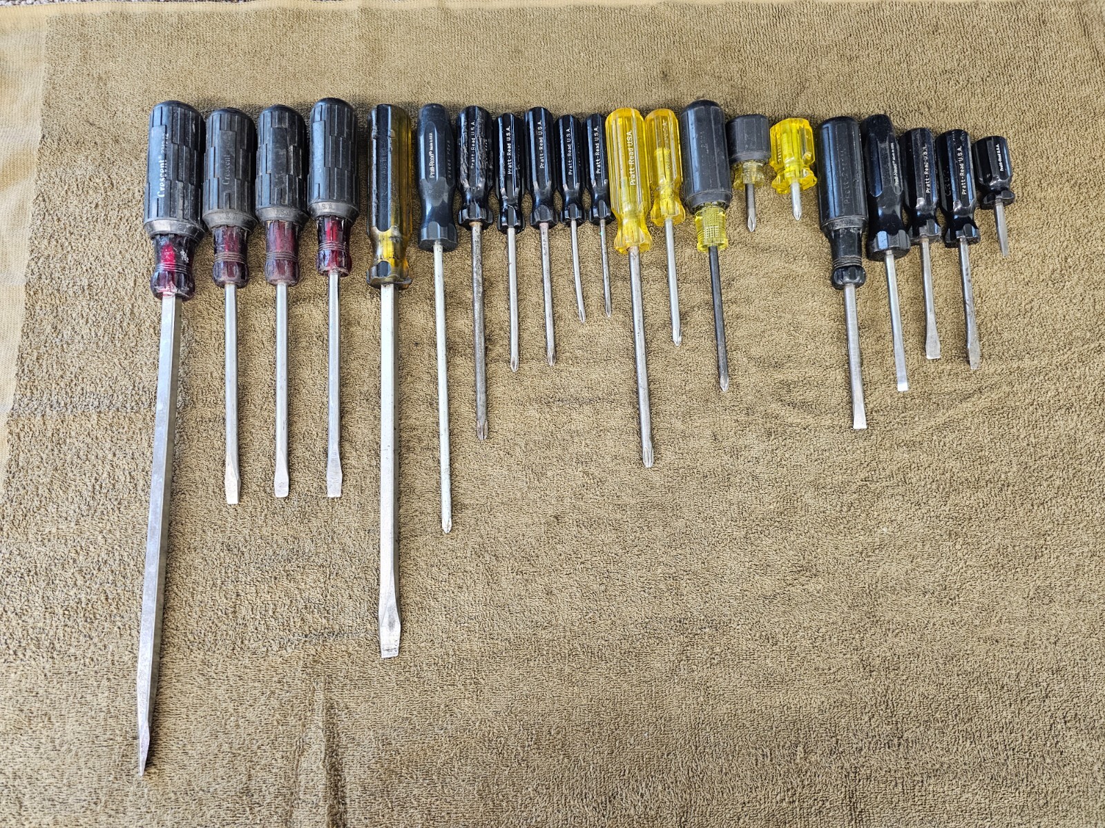 21 Pratt Read Crescent Screwdriver Set Slotted Phillips Flat Head Tip Long Short