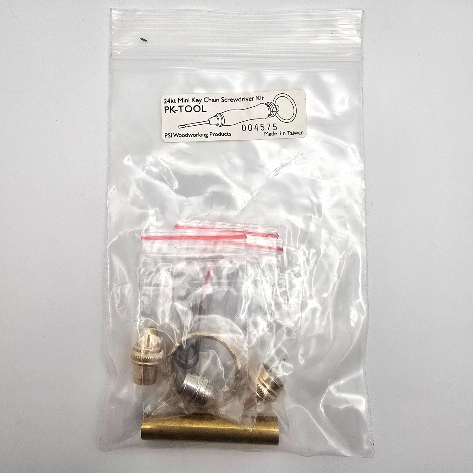 PSI Woodworking 24Kt Gold Mini Key Chain Screwdriver Kit PK-TOOL DIY Craft 4575