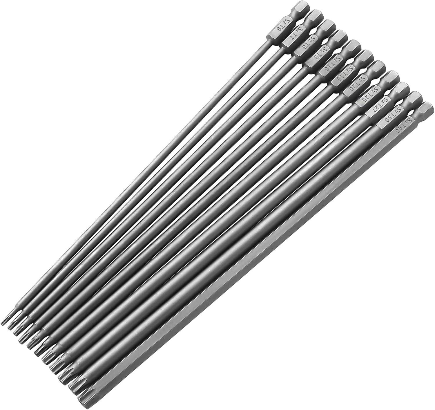 11Pcs 200mm Extra Long Torx Screwdriver Bit Set Magnetic S2 Steel T6-T40