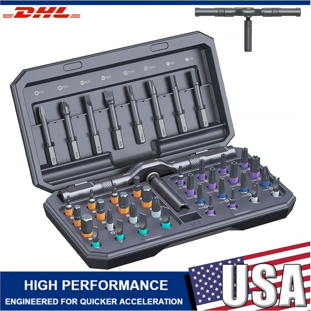 42-in-1 Magnetic Screwdriver DIY Ratchet Screwdriver Set Multi Bit Magnetic NEW