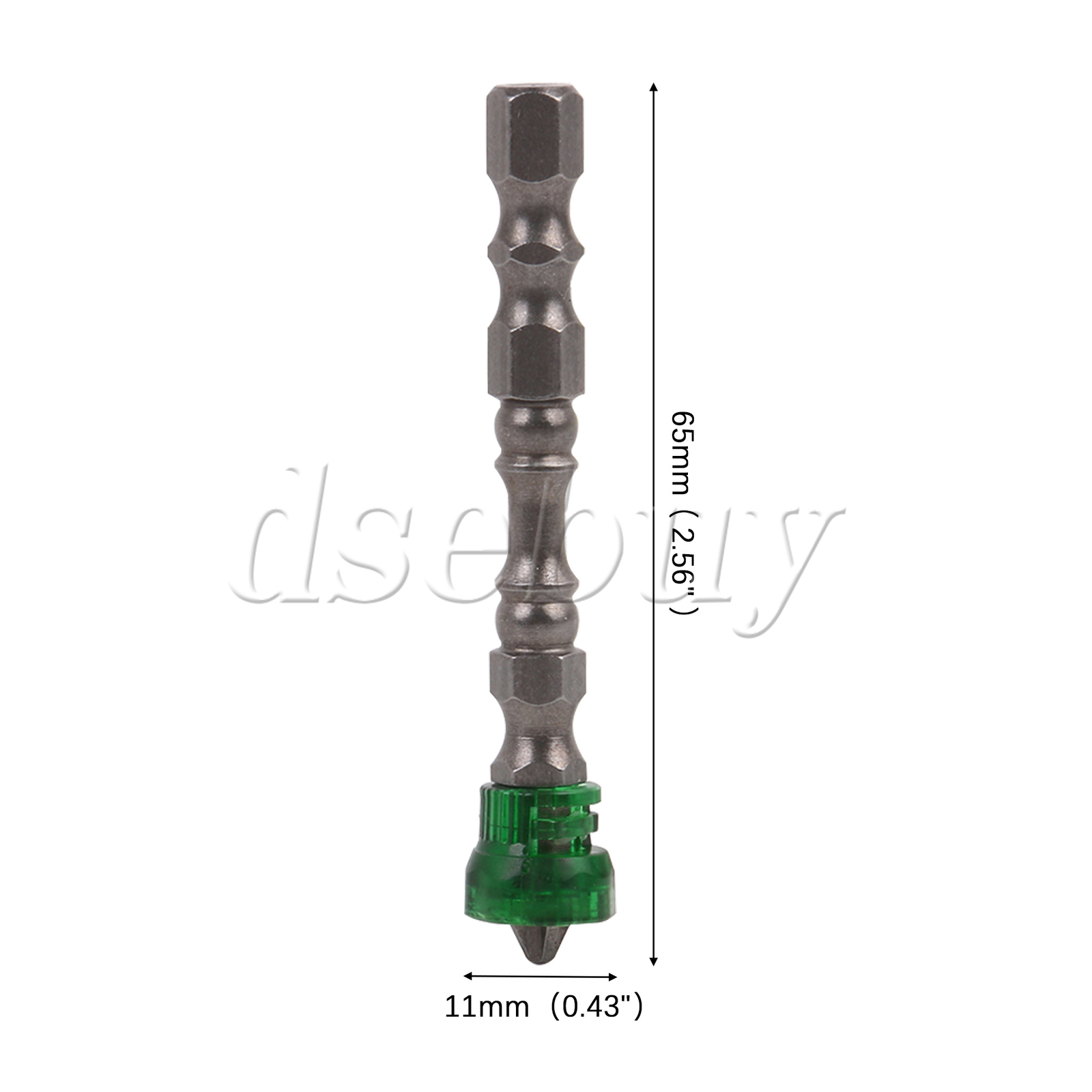 25PCS Green Magnetic Collar Design S2 Steel Screwdriver Bit w/ 1/4″ Hex Shank