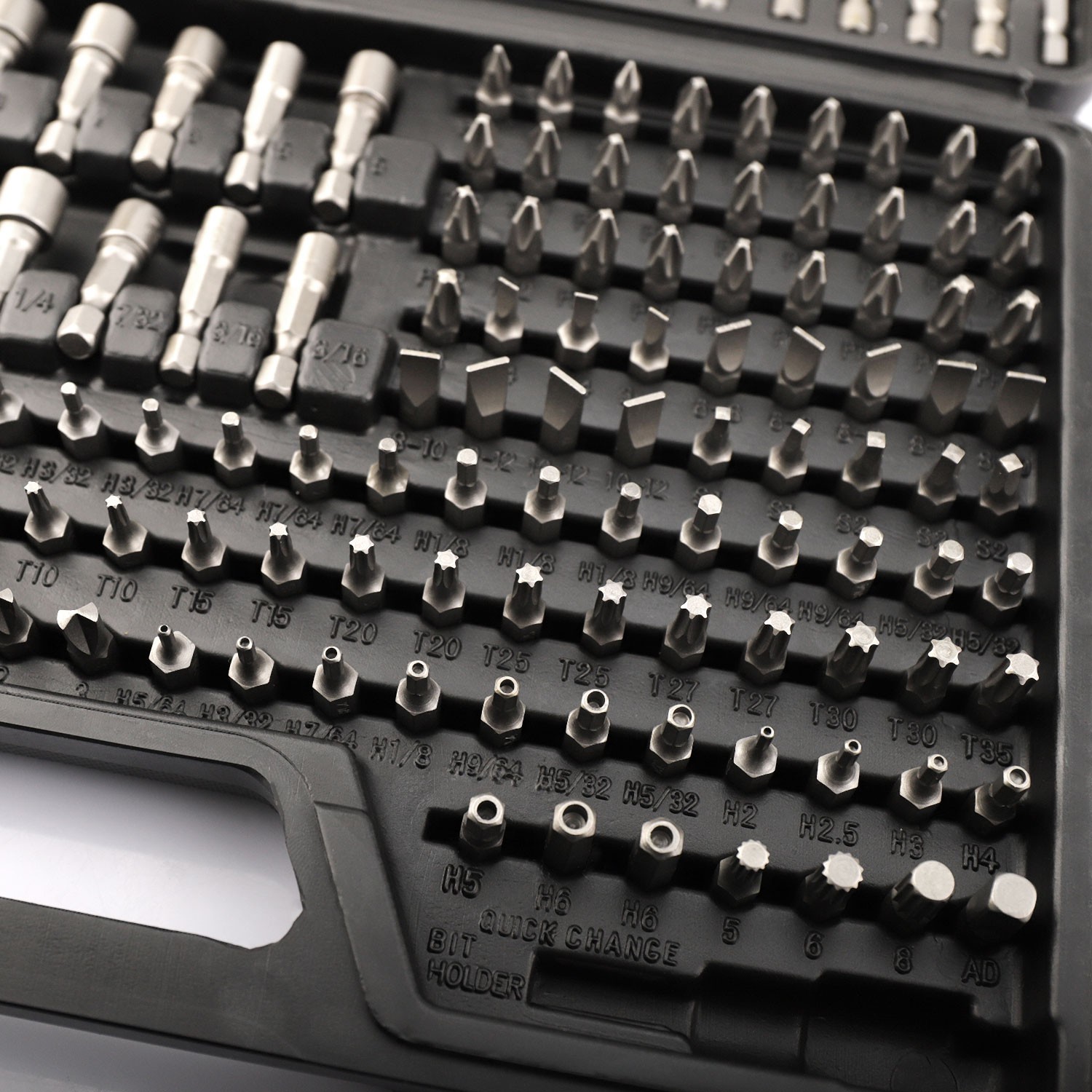208pcs Impact Screwdriver Bit Set Nut Driver Torx Phillips Tool Magnetic Drill