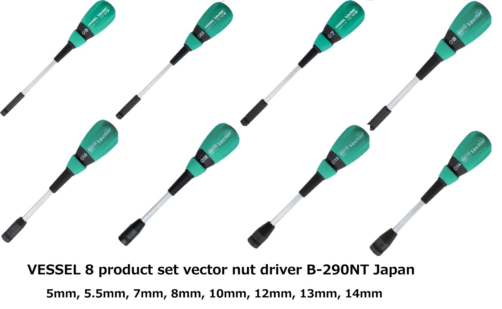 VESSEL 8 product set vector nut driver B-290NT Japan Tools Workshop Equipment