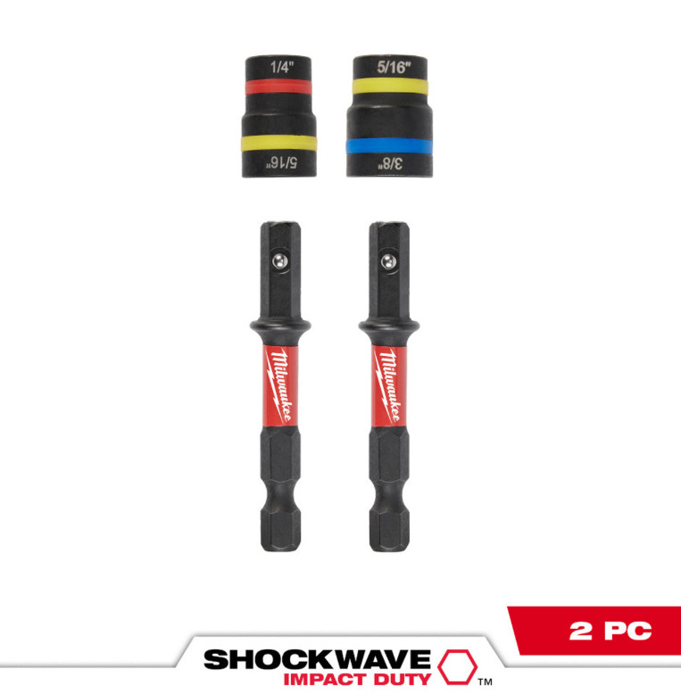 Milwaukee SHOCKWAVE Impact Duty QUIK-CLEAR 2-in-1 Magnetic Nut Driver Set – 2Pc