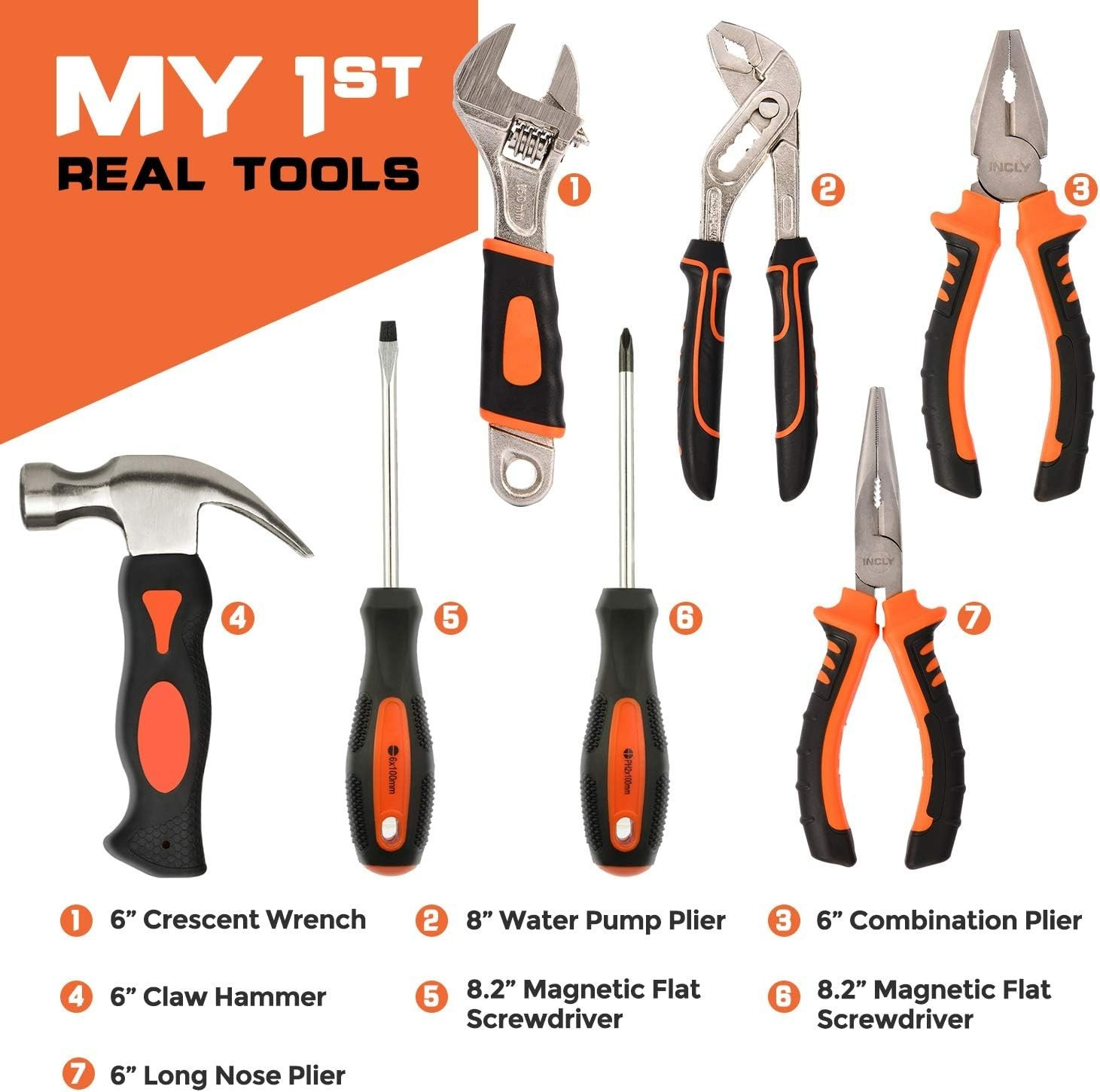 95 PCS Real Tools Hammer Screwdriver for Home DIY Building and Woodworking