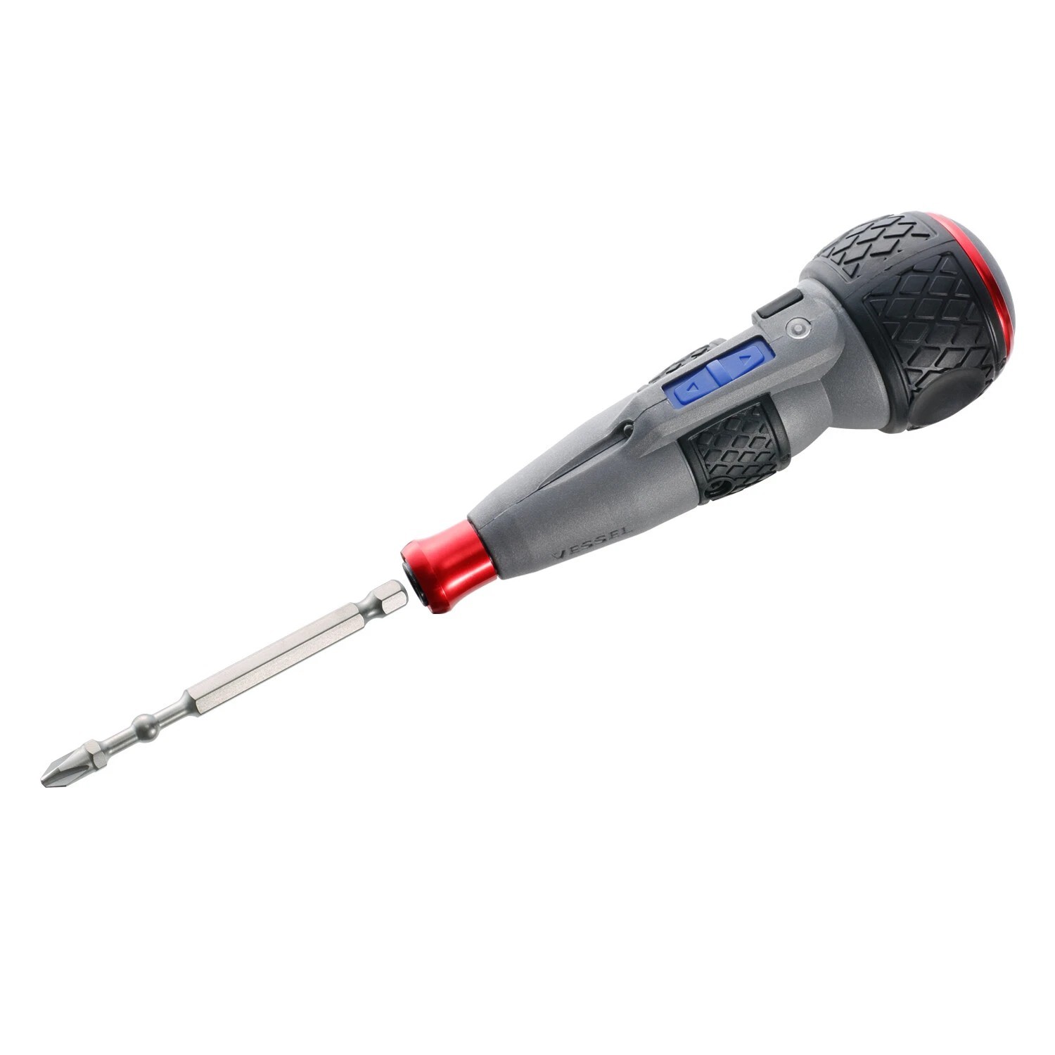 Vessel Cordless Electric Screwdriver w Ball Grip, High Speed, 5 pc Bit Set
